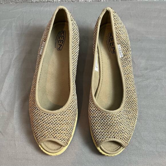 KEEN Cortona Jute Peep Toe Wedge Heel Women’s Size 6‎ - Picture 3 of 7